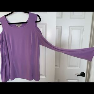NEW Lavender Shoulder Cutout Blouse, XL